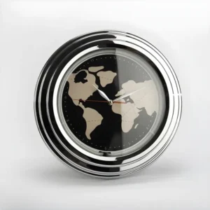 Horloge Neon Mappemonde 38 cm