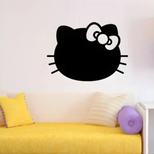 Sticker ardoise tableau noir - stickers muraux adhésif effaçable - CHATON AVEC LE NŒUD PAPILLON - 80x110cm