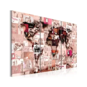 Tableau Cartes du monde Banksy Graffiti Collage : Taille - 120 x 80 cm