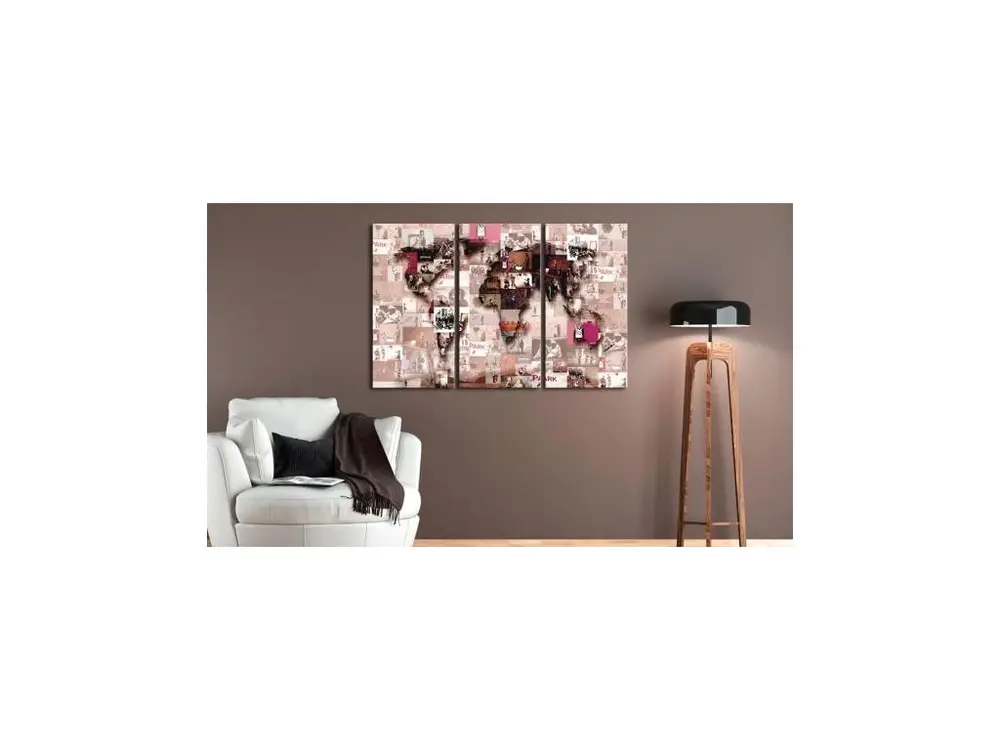 Tableau Cartes du monde Banksy Graffiti Collage : Taille - 120 x 80 cm