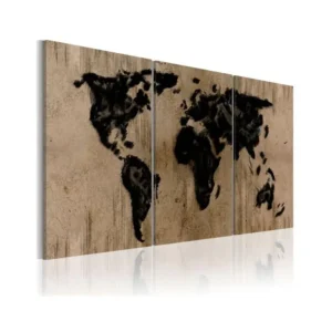 Tableau Cartes du monde Carte du monde en encre : Taille - 120 x 60 cm