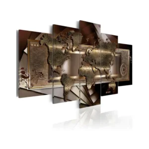 Tableau Cartes du monde Chestnut map : Taille - 200 x 100 cm