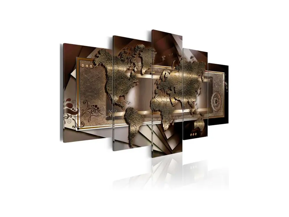 Tableau Cartes du monde Chestnut map : Taille - 200 x 100 cm