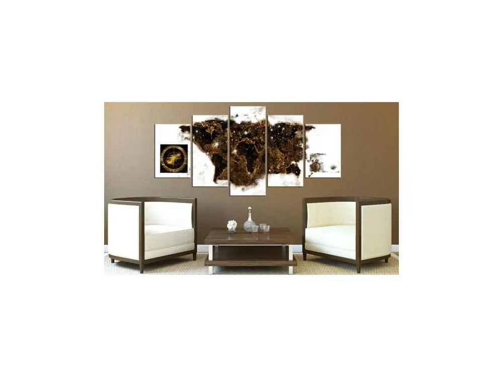 Tableau Cartes du monde Chocolat map : Taille - 200 x 100 cm
