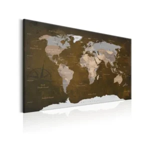 Tableau Cartes du monde Cinnamon Travels : Taille - 120 x 80 cm