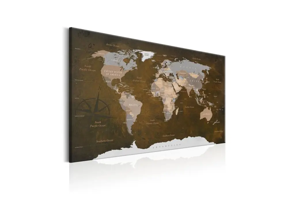 Tableau Cartes du monde Cinnamon Travels : Taille - 120 x 80 cm