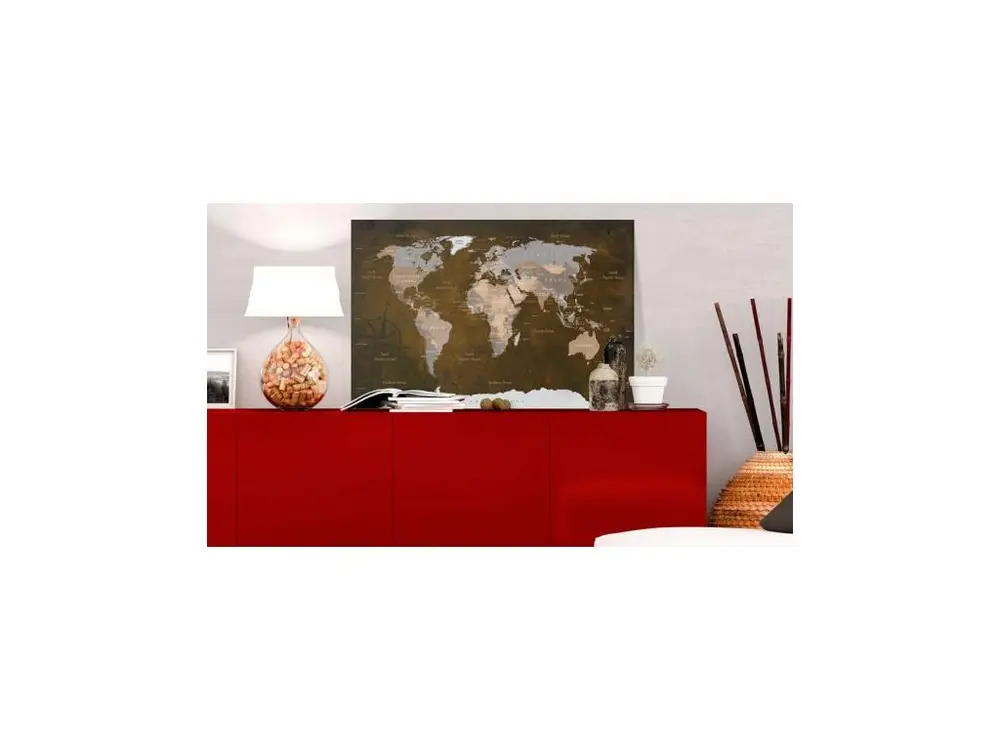 Tableau Cartes du monde Cinnamon Travels : Taille - 120 x 80 cm
