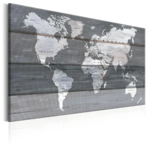Tableau Cartes du monde Grey Earth : Taille - 120 x 80 cm