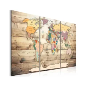 Tableau Cartes du monde Map Dreams : Taille - 90 x 60 cm