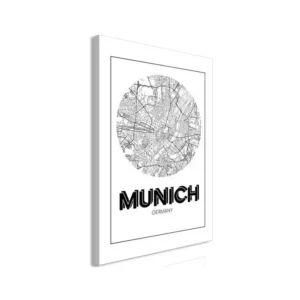 Tableau Cartes du monde Retro Munich (1 Part) Vertical : Taille - 40 x 60 cm