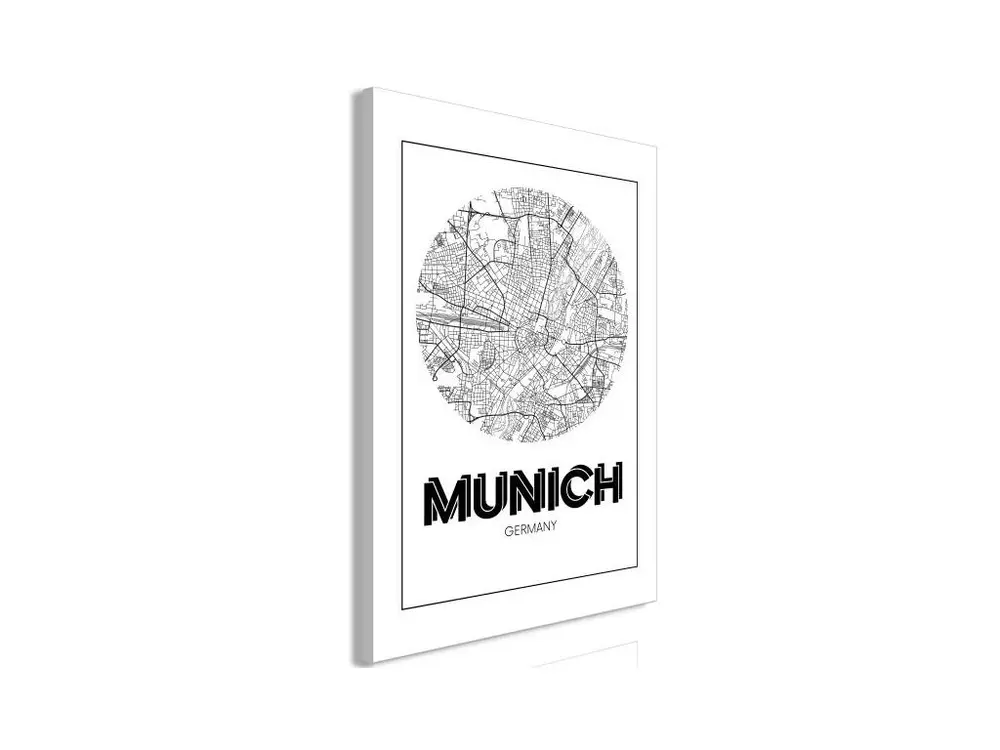 Tableau Cartes du monde Retro Munich (1 Part) Vertical : Taille - 40 x 60 cm