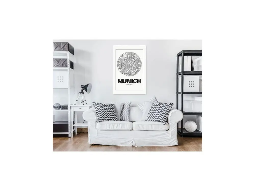 Tableau Cartes du monde Retro Munich (1 Part) Vertical : Taille - 40 x 60 cm