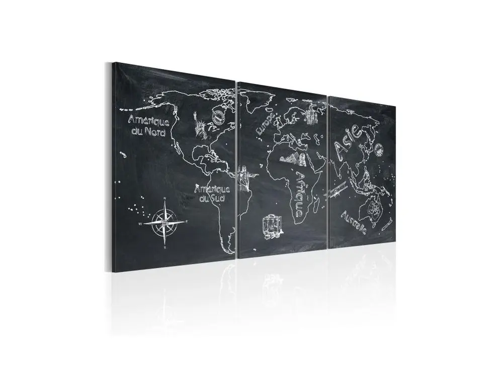 Tableau Cartes du monde Voyageur curieux (France) : Taille - 60 x 30 cm