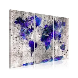 Tableau Cartes du monde World Map: Ink Blots (3 Parts) : Taille - 120 x 80 cm