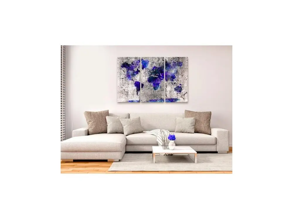Tableau Cartes du monde World Map: Ink Blots (3 Parts) : Taille - 120 x 80 cm