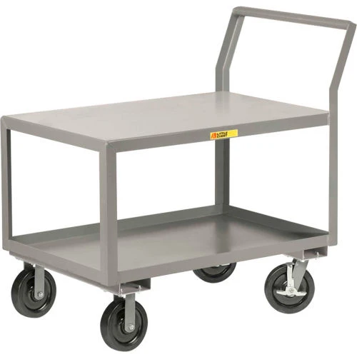 Utility Cart w/2 Shelves Floor Lock 3600 lb. Capacity 51"L x 30"W x 44-1/2"H Little Immense GCK-3048-8PH-FL