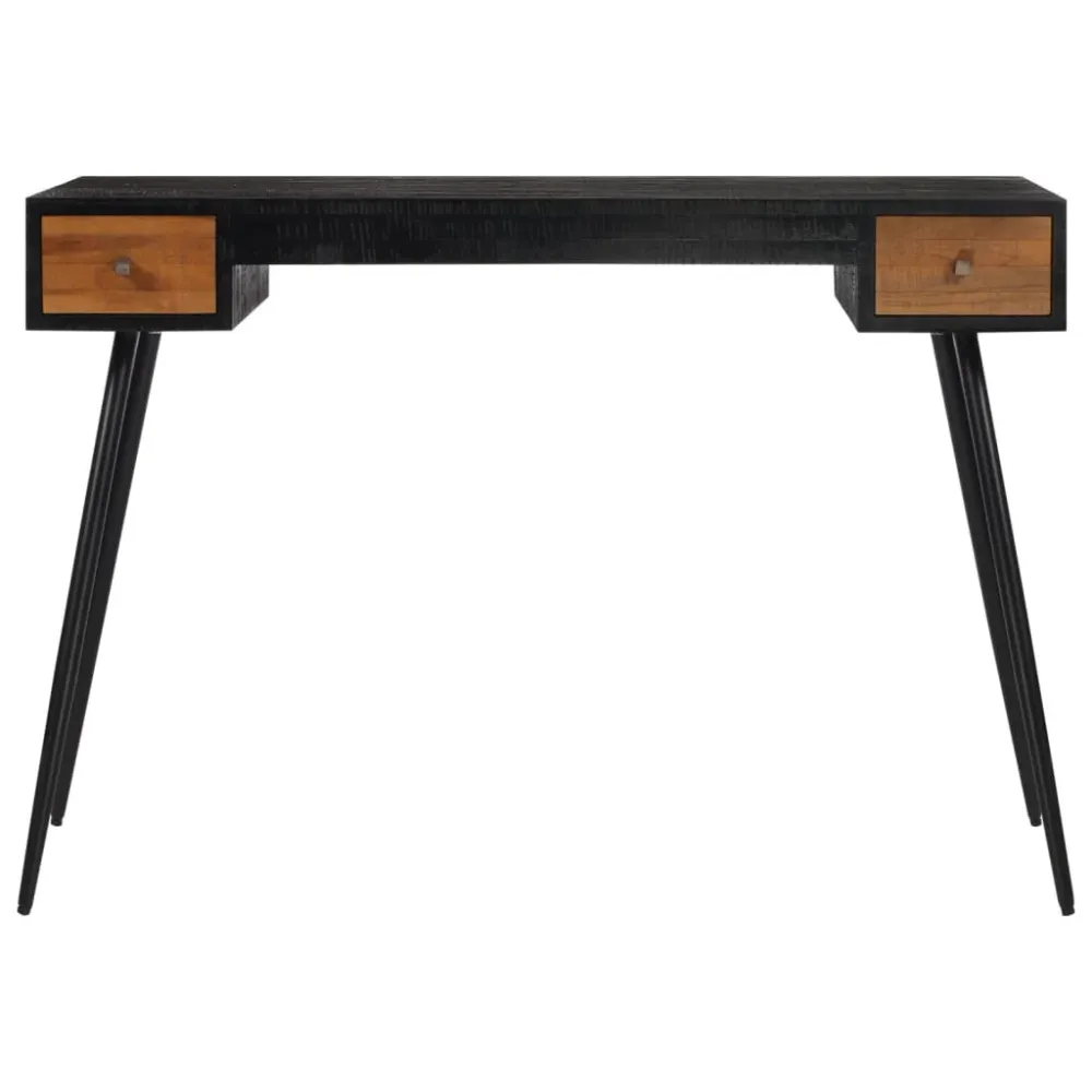 Bureau table poste de travail meuble d'ordinateur informatique étude 117 x 56,5 x 75 cm teck massif récupéré brun 02_0023375