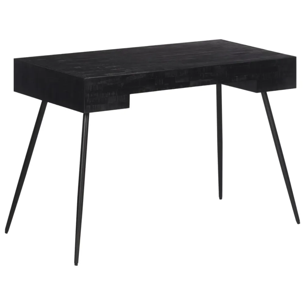 Bureau table poste de travail meuble d'ordinateur informatique étude 117 x 56,5 x 75 cm teck massif récupéré brun 02_0023375