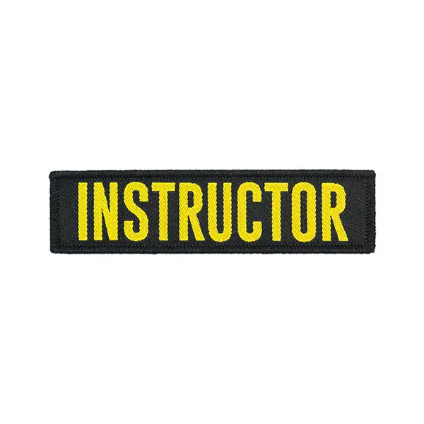 Badge Velcro INSTRUCTEUR, 25x100mm, jaune en Matériaux biodégradables