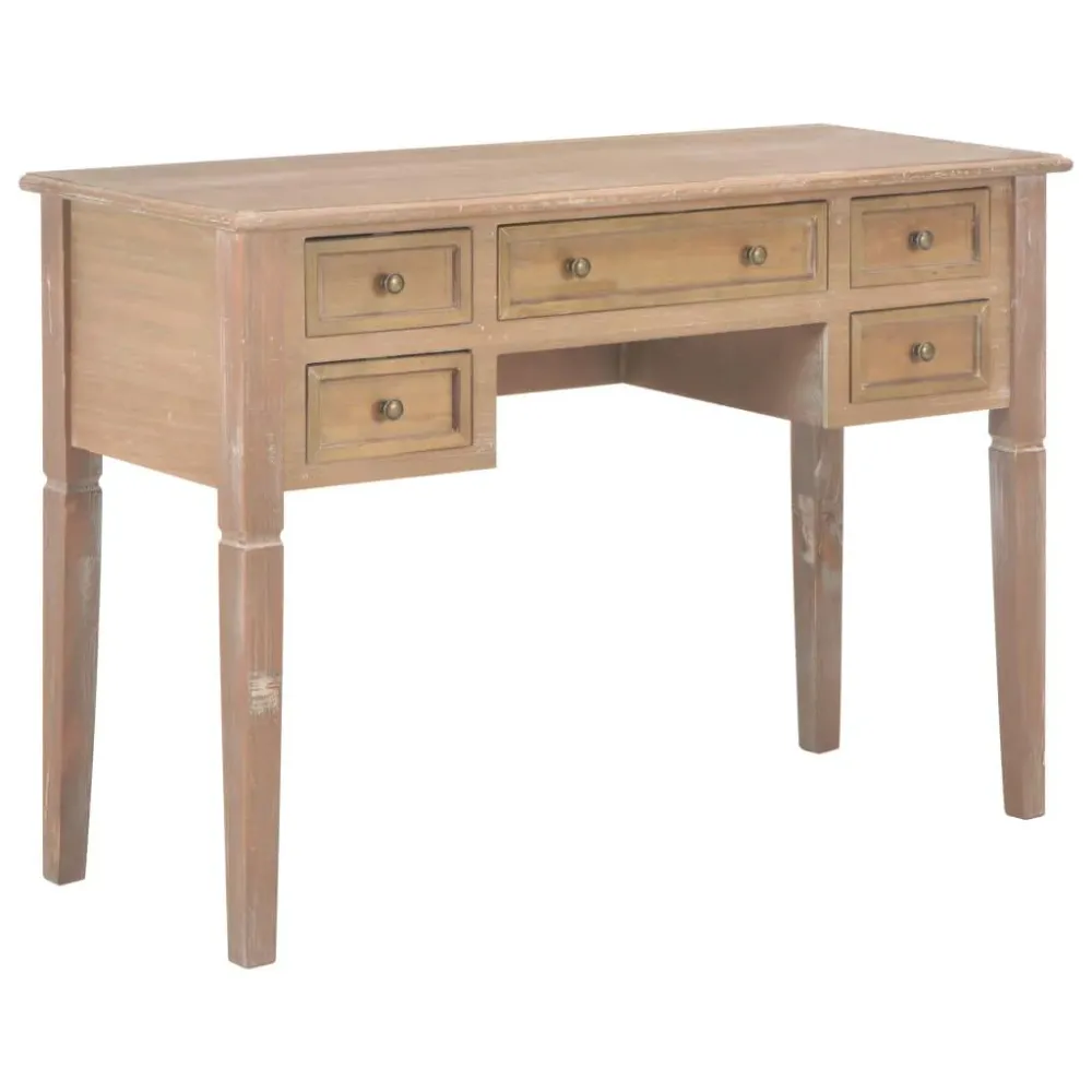 Bureau table meuble travail informatique marron 109,5 cm bois 0502120 Non toxique et lavable