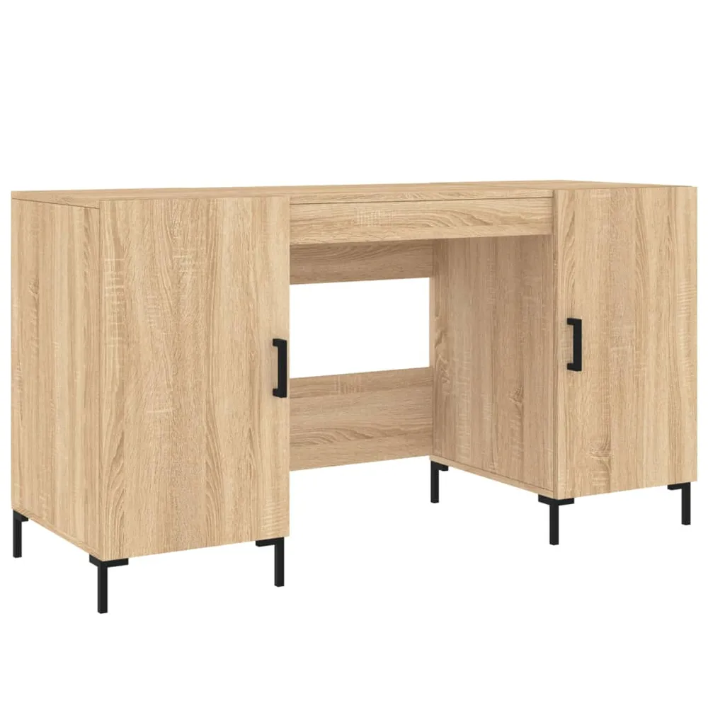 Bureau table poste de travail meuble d'ordinateur informatique étude chêne sonoma 140 x 50 x 75 cm bois d'ingénierie brun...
