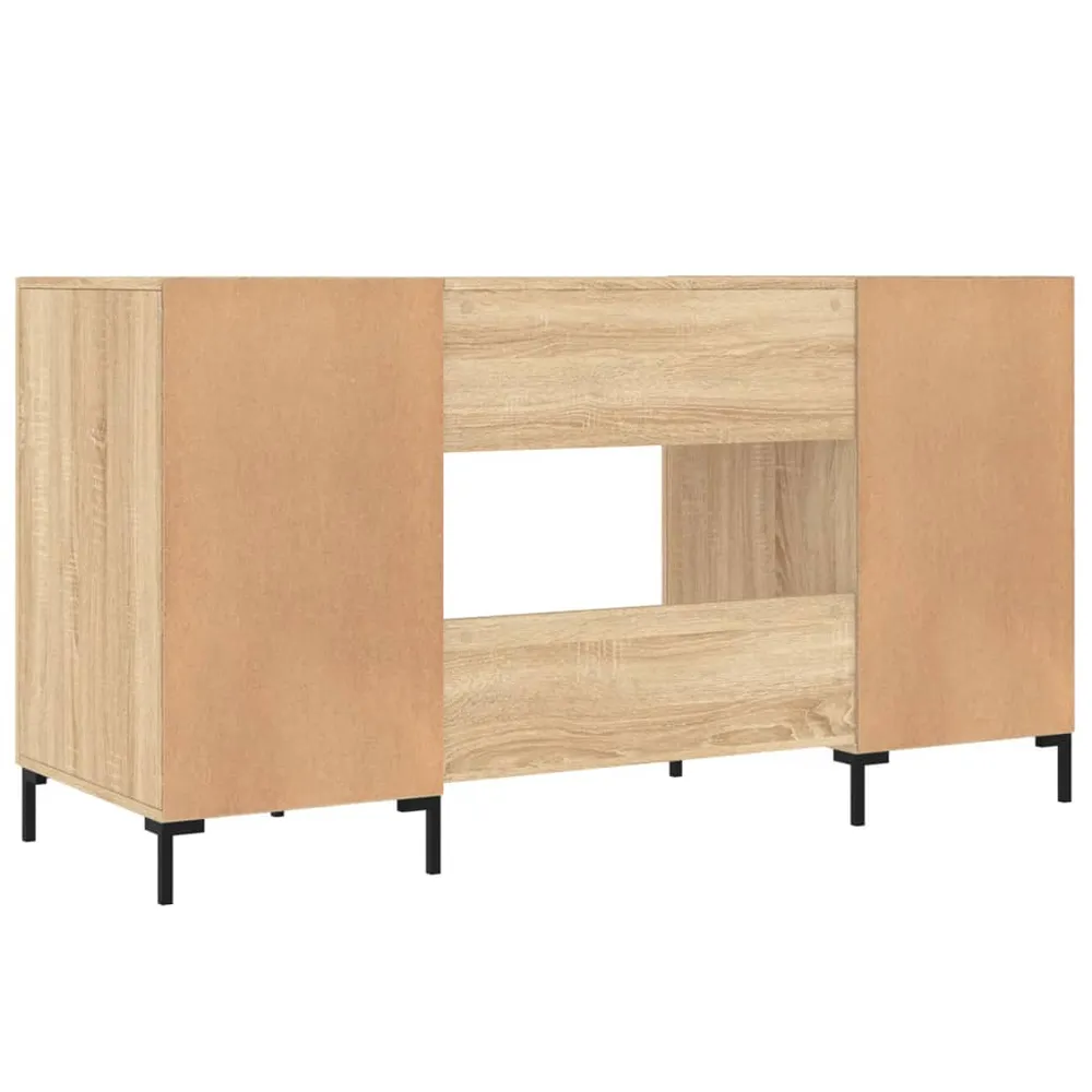 Bureau table poste de travail meuble d'ordinateur informatique étude chêne sonoma 140 x 50 x 75 cm bois d'ingénierie brun...
