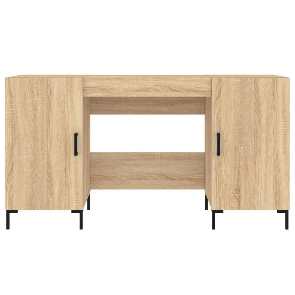 Bureau table poste de travail meuble d'ordinateur informatique étude chêne sonoma 140 x 50 x 75 cm bois d'ingénierie brun...