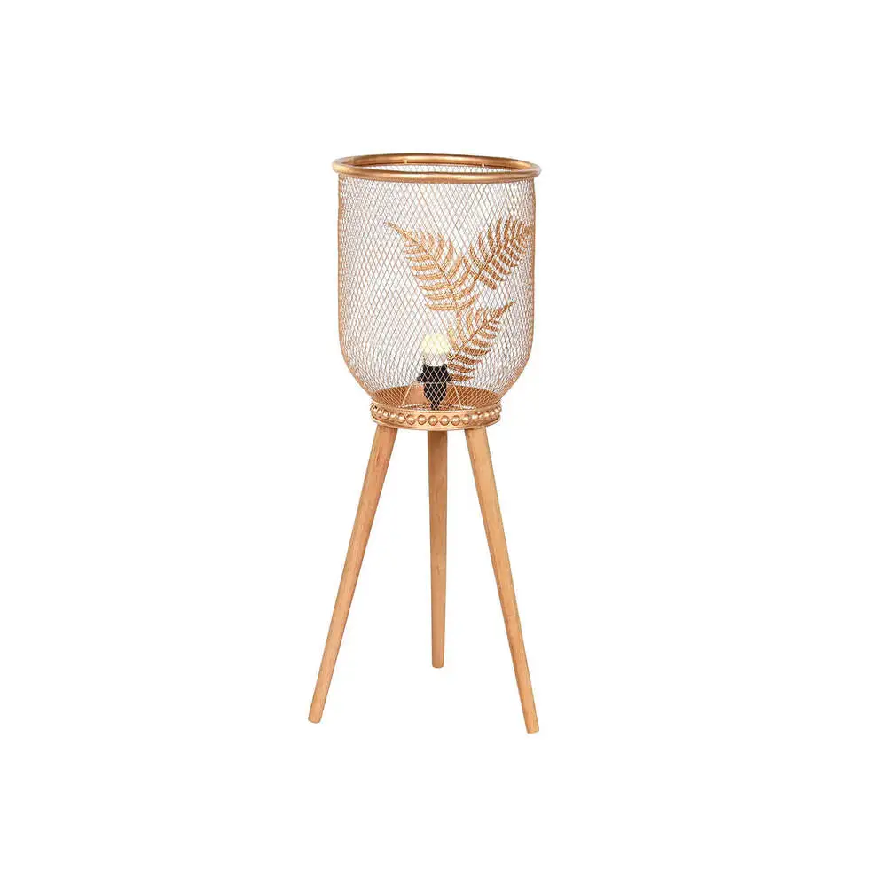 Desk lamp DKD Home Decor Golden Metal Chocolat 220 V 50 W Pinewood (32 x