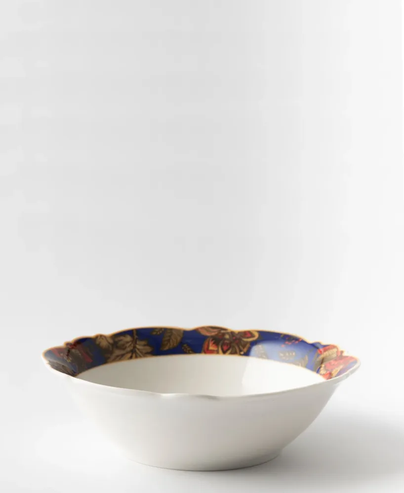 Jenna Clifford Blue Fern 17.8cm Cereal Bowl - Blanc pur & Blue
