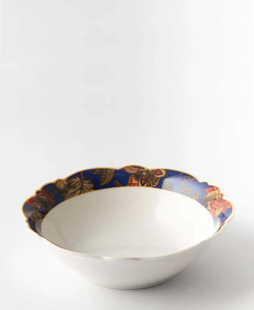 Jenna Clifford Blue Fern 17.8cm Cereal Bowl - Blanc pur & Blue