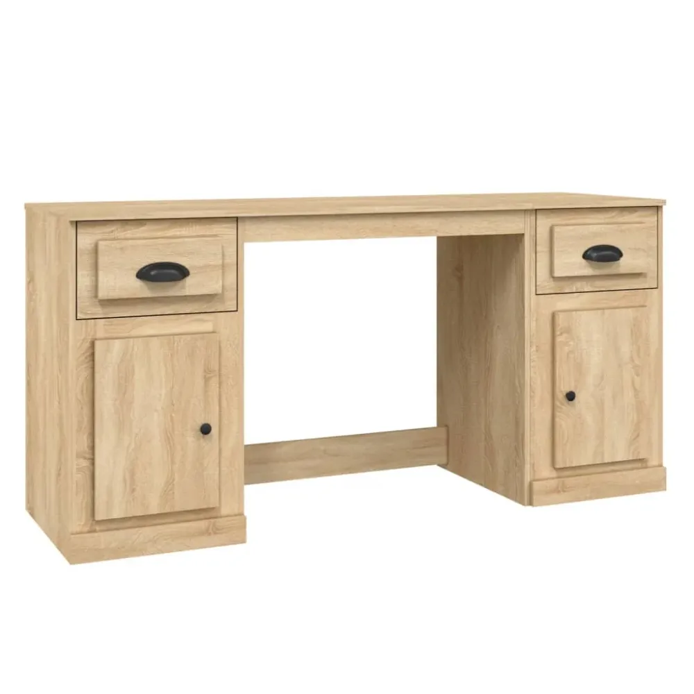 Kit de perles à repasser Bureau table poste de travail meuble d'ordinateur informatique étude avec armoire chêne sonoma bo...