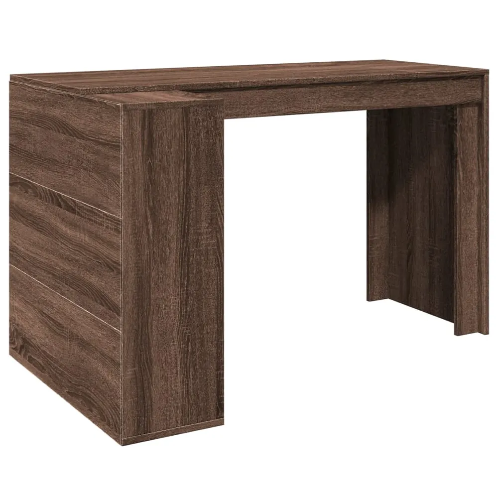 Premium Bureau table poste de travail meuble d'ordinateur informatique étude chêne 123,5 x 73,5 x 75 cm bois d'ingénierie...