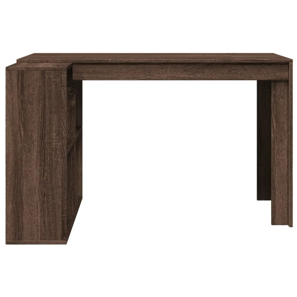 Premium Bureau table poste de travail meuble d'ordinateur informatique étude chêne 123,5 x 73,5 x 75 cm bois d'ingénierie...