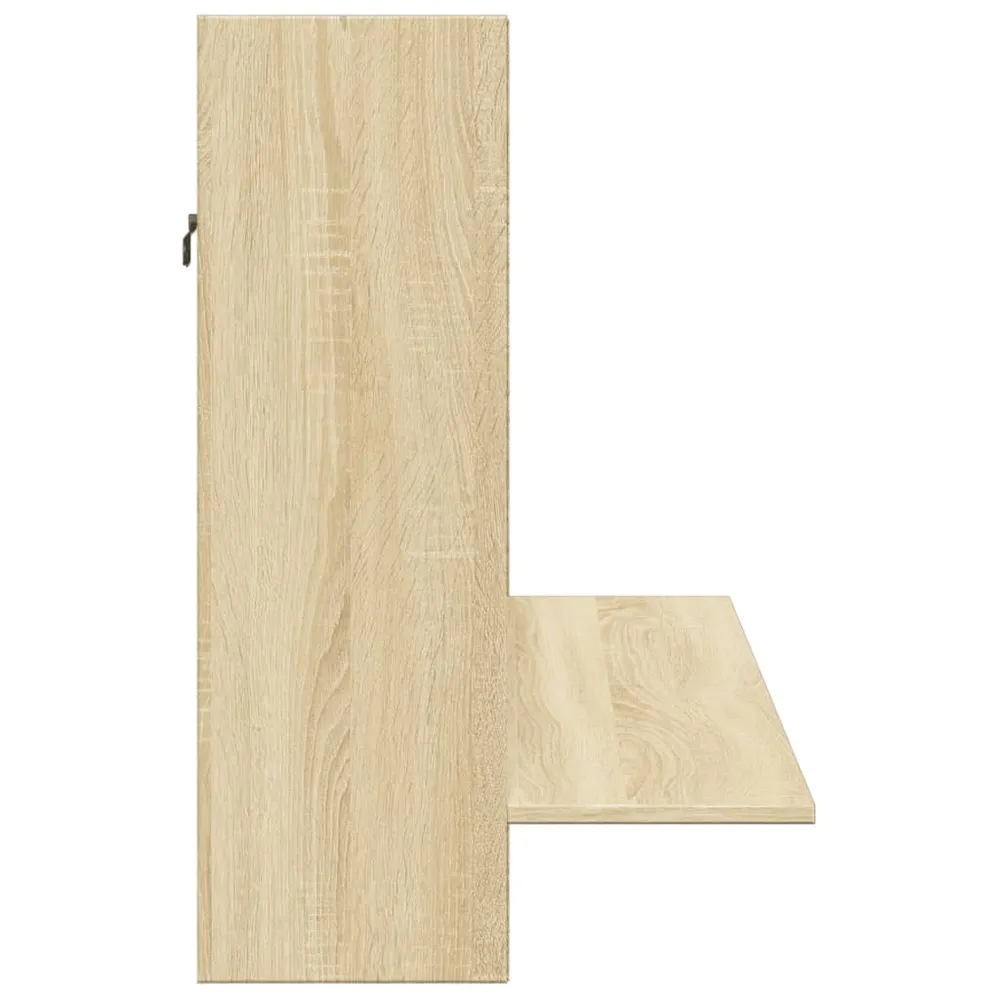 Premium Bureau table poste de travail meuble d'ordinateur informatique étude mural chêne sonoma 105 x 48 x 75 cm bois d'in...