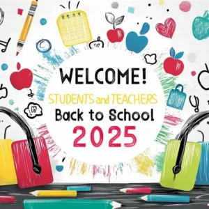 Toile de fond Rentrée des Classes Fournitures Scolaires Artistiques et Vibrantes CSH3-60