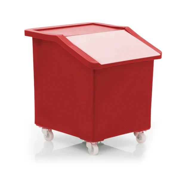 142 Litre Ingredients Trolley Opaque Flap Lid – Food Approved Mobile Storage Bin