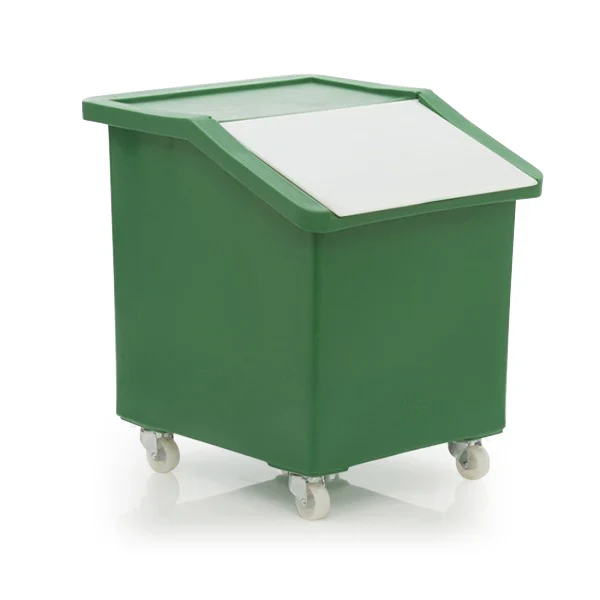 142 Litre Ingredients Trolley Opaque Flap Lid – Food Approved Mobile Storage Bin