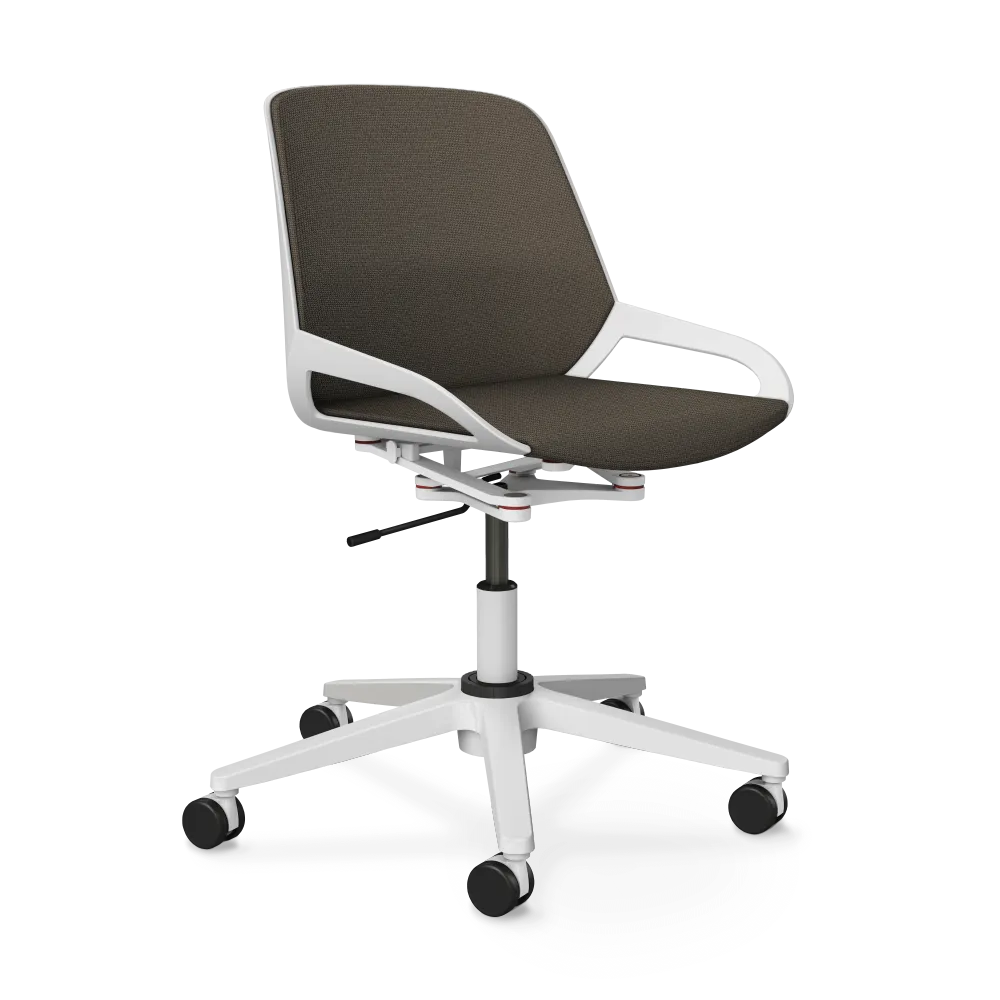 Aeris Numo Task Gestellfarbe weiß Sitzbezug braun meliert