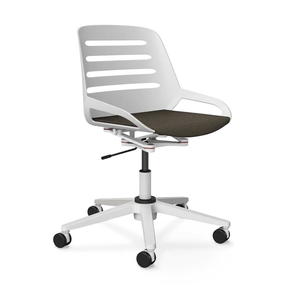 Aeris Numo Task Gestellfarbe weiß Sitzbezug braun meliert