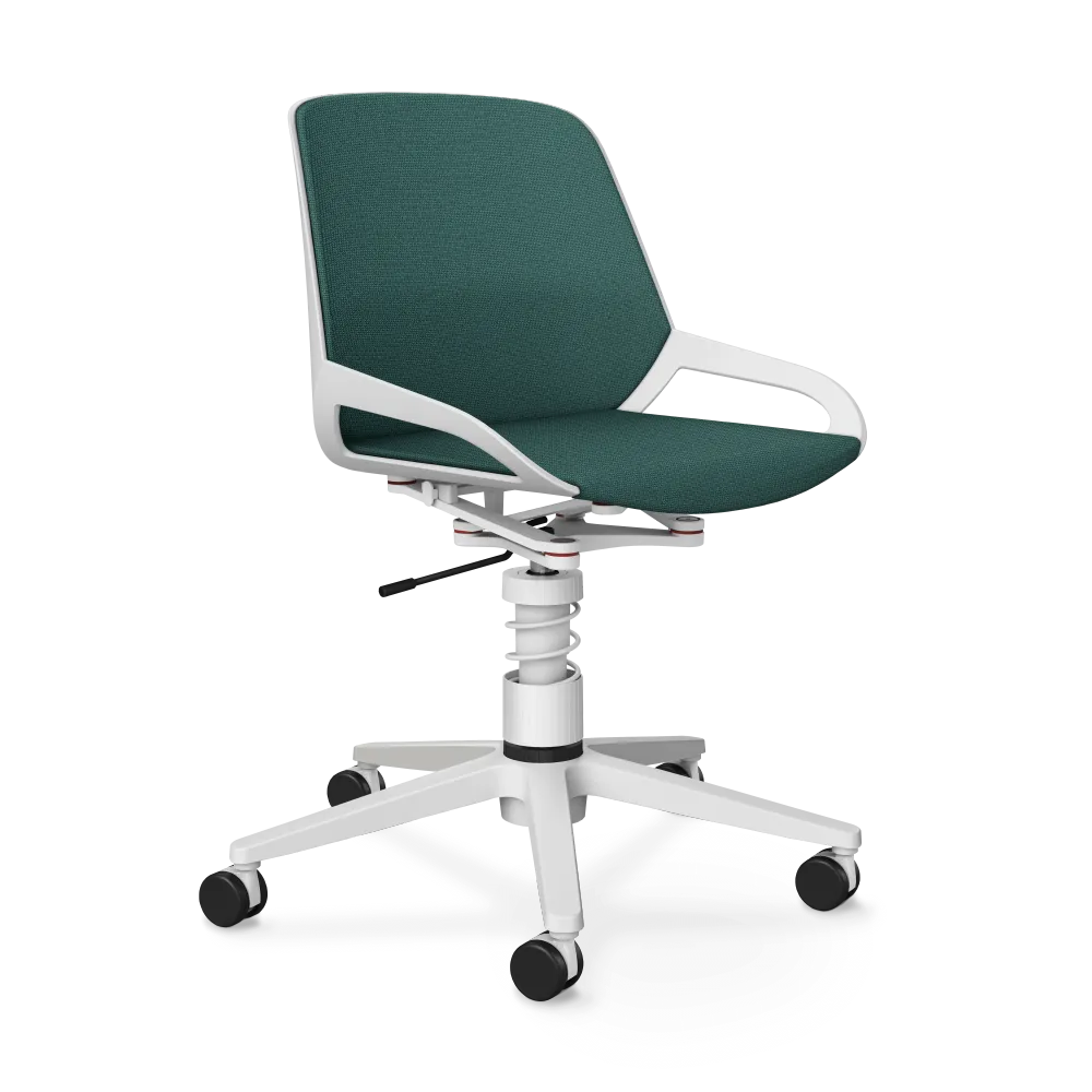 Aeris Numo Task Gestellfarbe weiß Sitzbezug taubenblau meliert