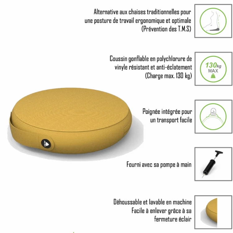 Coussin Ergonomique - Jaune ALBA