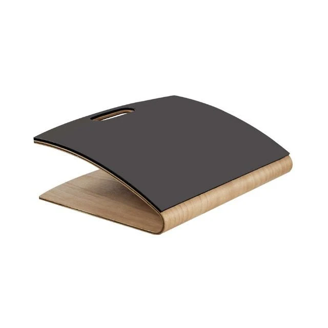 Repose Pied en Bois Naturel - Noir ALBA