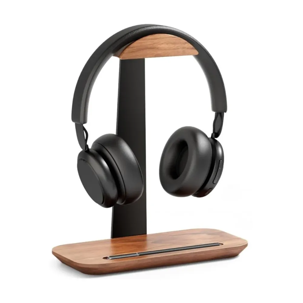 Support de Casque - Bois et Aluminium Noir ALBA