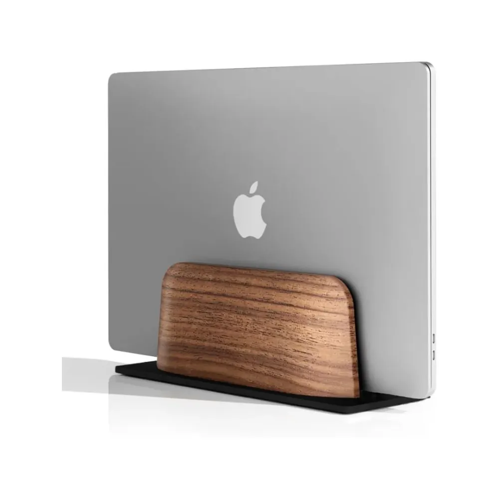 Support Ordinateur/Tablette - Bois et Aluminium Noir ALBA