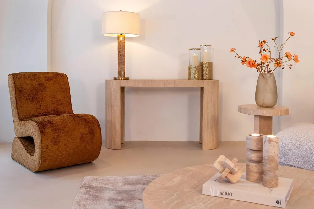 Alexander Jones Console Biltmore en travertin italien | 140x40 cm
