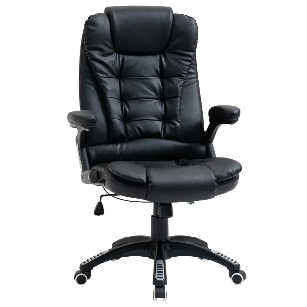 Fauteuil de bureau en cuir synthétique, noir Ameublement à rabais