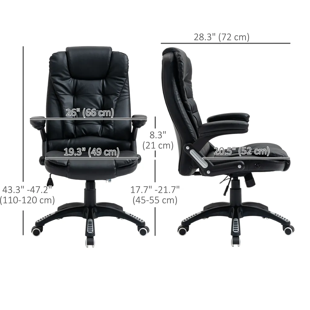 Fauteuil de bureau en cuir synthétique, noir Ameublement à rabais