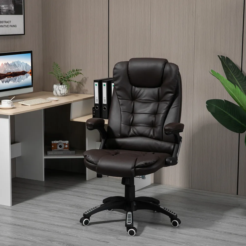 Fauteuil de bureau en similicuir, marron Ameublement à rabais