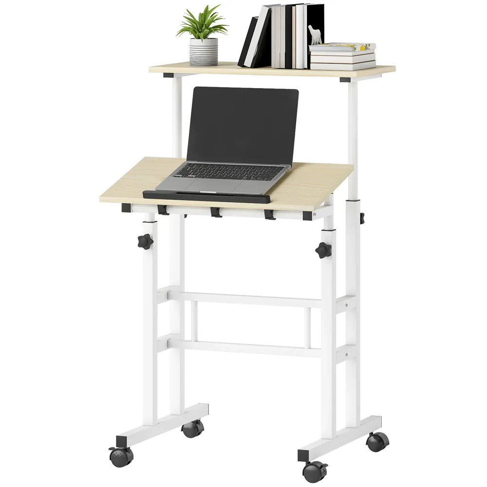 Bureau assis-debout réglable en hauteur et en inclinaison Aosom