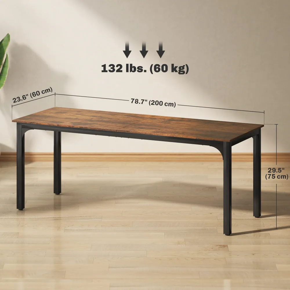 Bureau avec pieds en métal, marron rustique Aosom
